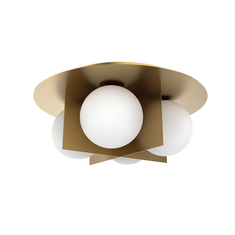 Sahara Four Light Flush Mount in Aged Brass - available from The Lighting Shoppe, trusted by Canadian homeowners