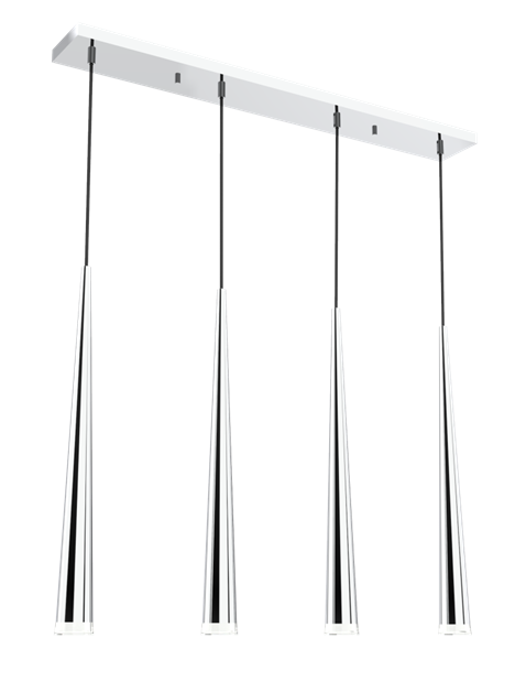 Vega Four Light Chandelier in Chrome - available from The Lighting Shoppe, trusted by Canadian homeowners