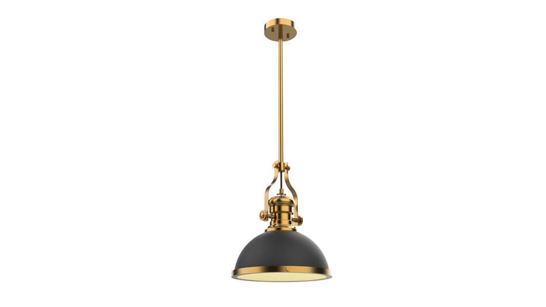 One Light Pendant in Aged Brass/Black - available from The Lighting Shoppe, trusted by Canadian homeowners
