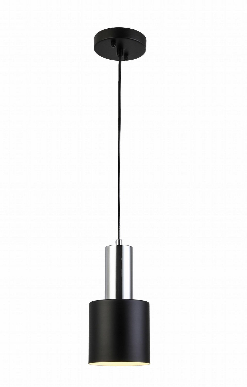 One Light Pendant in Chrome/Black - available from The Lighting Shoppe, trusted by Canadian homeowners