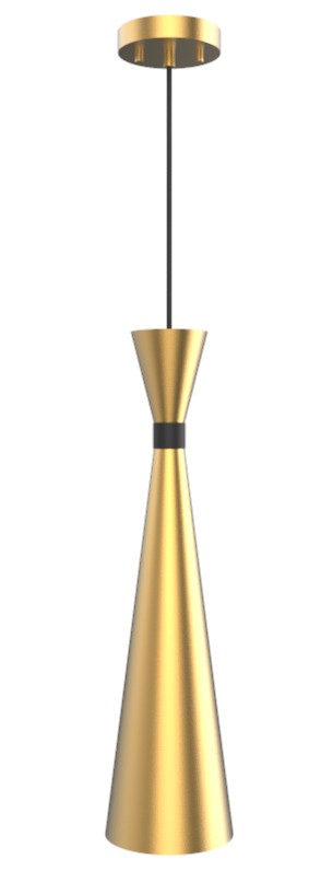 One Light Pendant in Aged Brass With Black - available from The Lighting Shoppe, trusted by Canadian homeowners