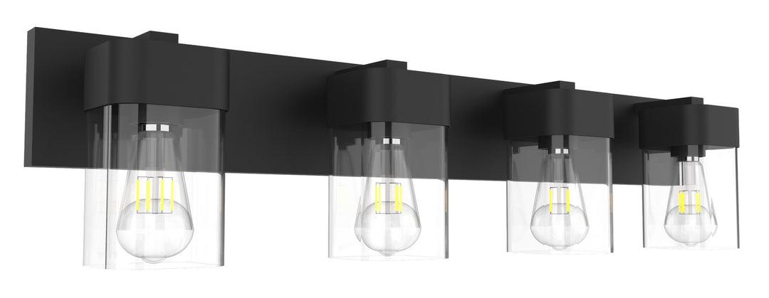 Nora Four Light Vanity in Black - available from The Lighting Shoppe, trusted by Canadian homeowners