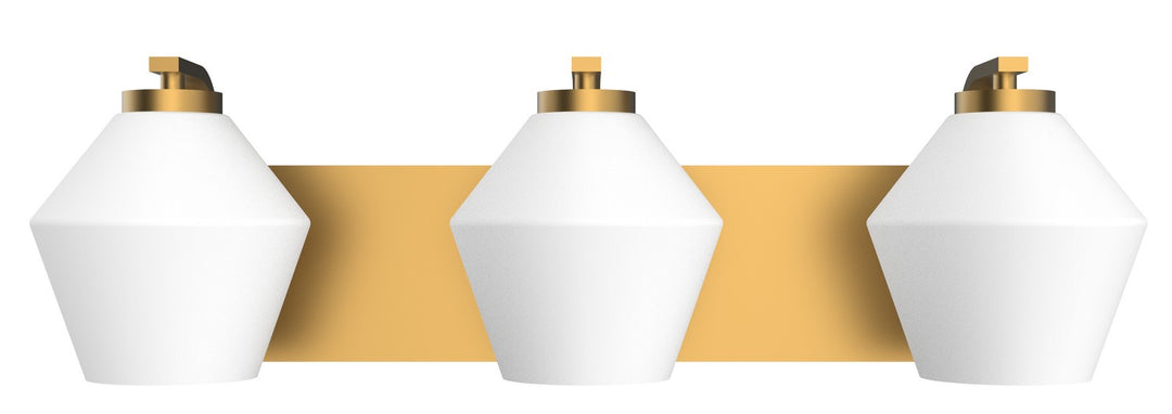 Three Light Vanity in Aged Brass - available from The Lighting Shoppe, trusted by Canadian homeowners