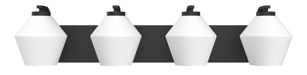 Four Light Vanity in Black - available from The Lighting Shoppe, trusted by Canadian homeowners