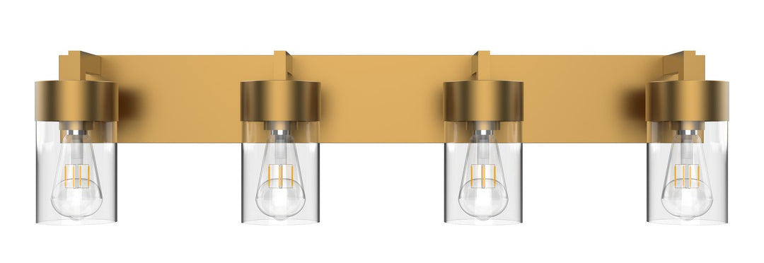 Aurora Four Light Vanity in Aged Brass - available from The Lighting Shoppe, trusted by Canadian homeowners