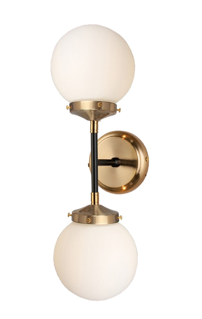 Two Light Wall Sconce in Aged Brass/Black - available from The Lighting Shoppe, trusted by Canadian homeowners