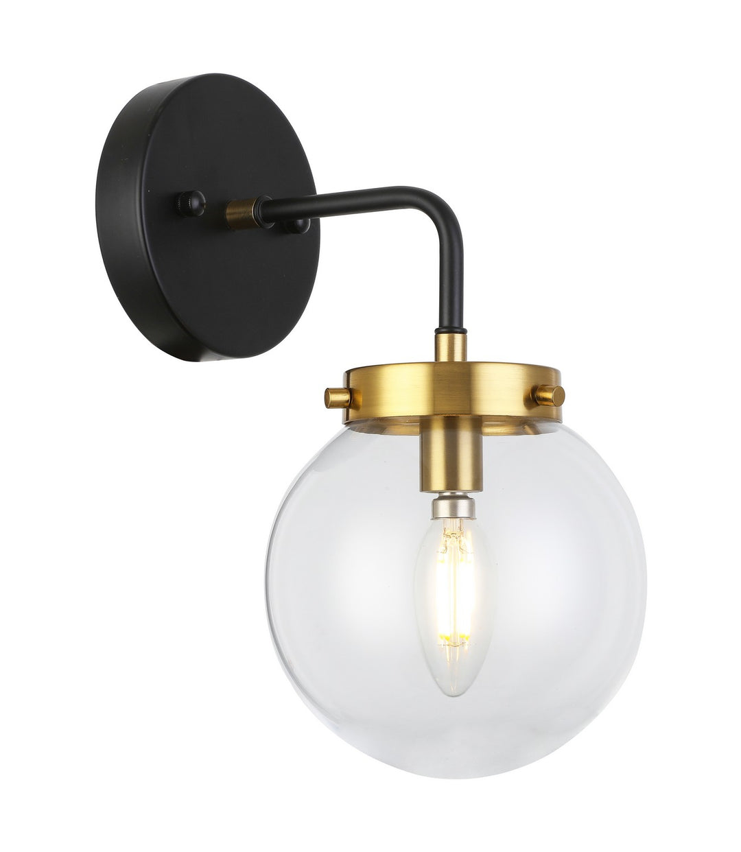 Bianca One Light Wall Sconce in Aged Brass/Black - available from The Lighting Shoppe, trusted by Canadian homeowners