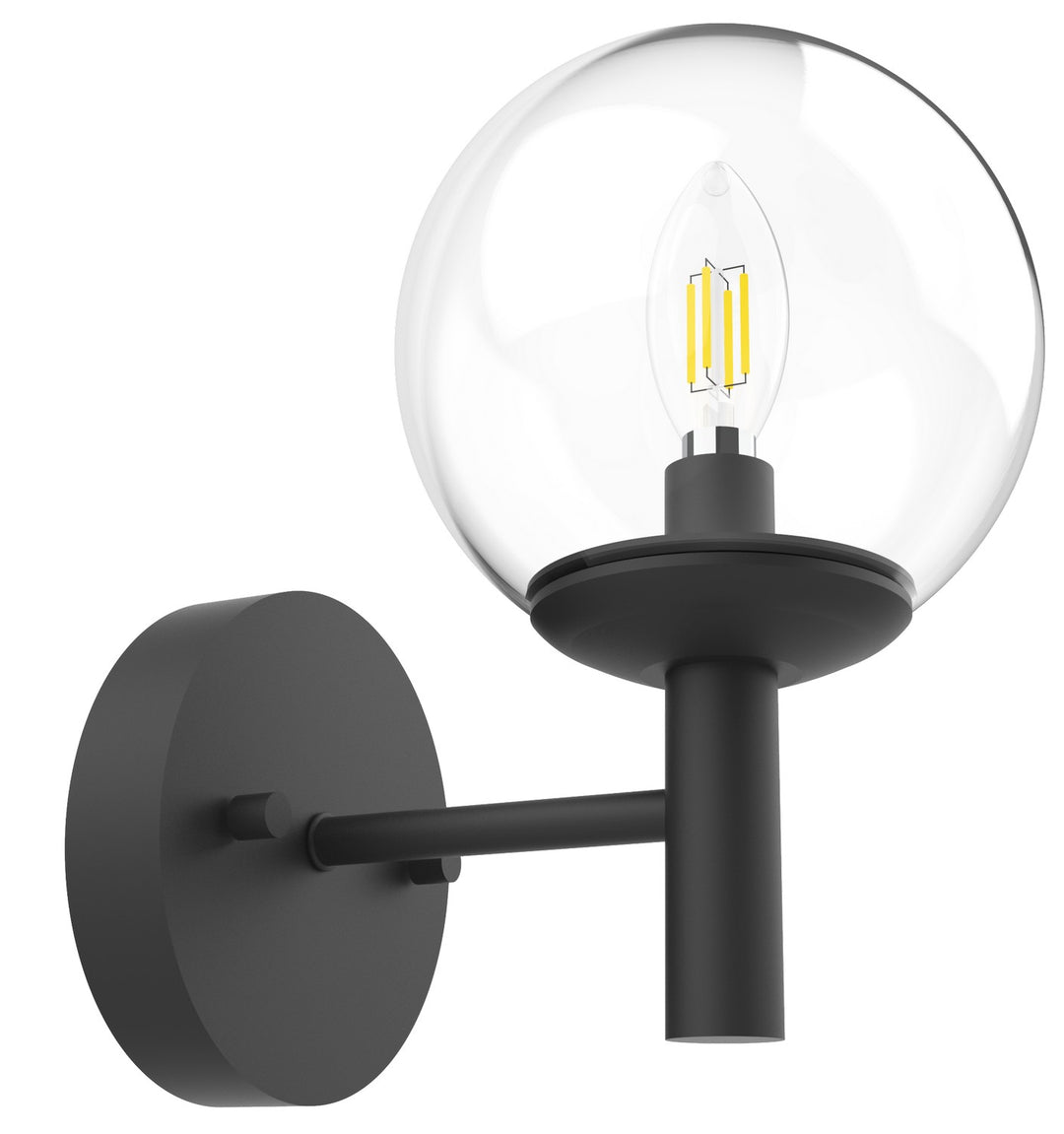 One Light Wall Sconce in Black - available from The Lighting Shoppe, trusted by Canadian homeowners