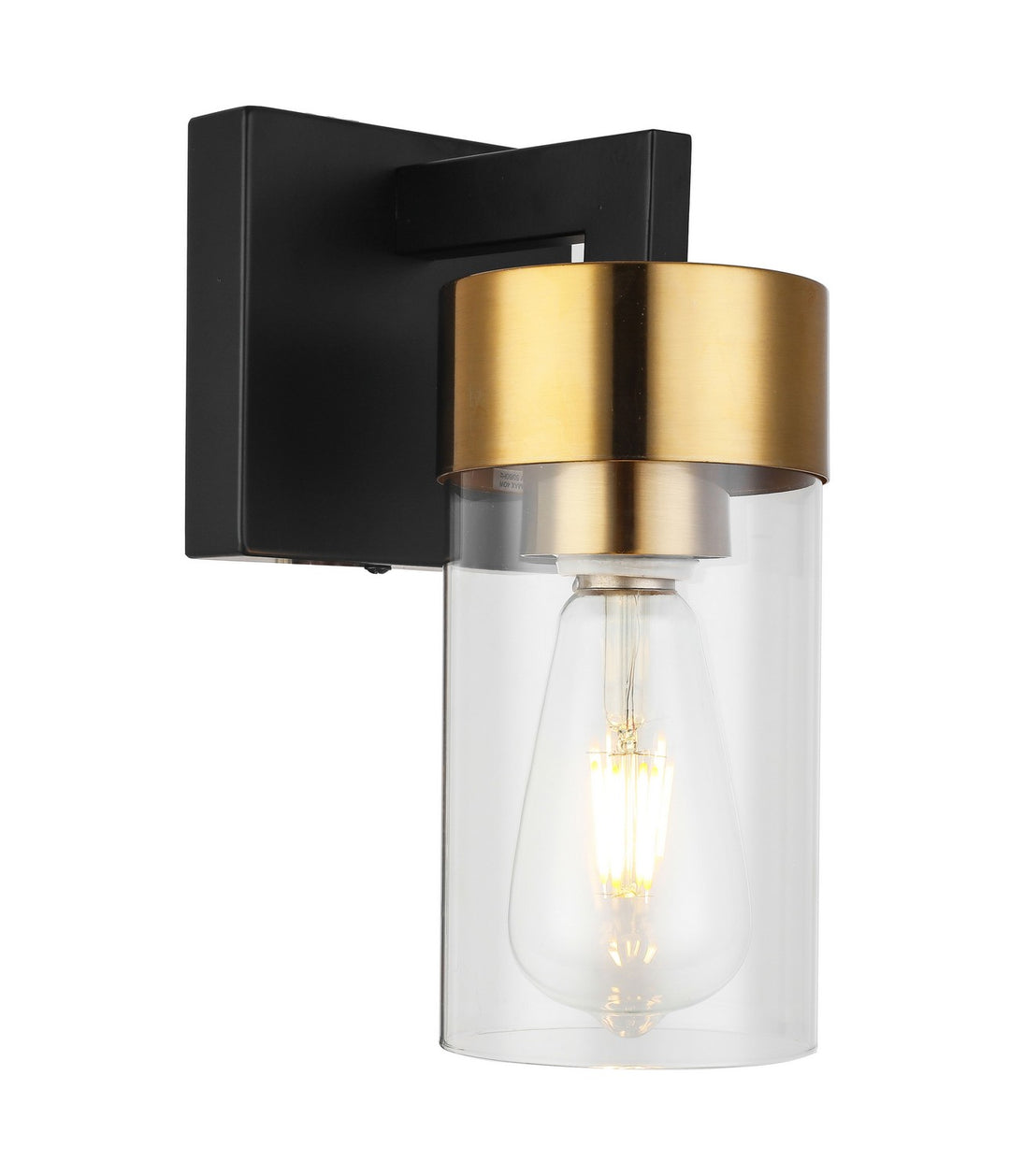 Aurora One Light Wall Sconce in Aged Brass/Black - available from The Lighting Shoppe, trusted by Canadian homeowners