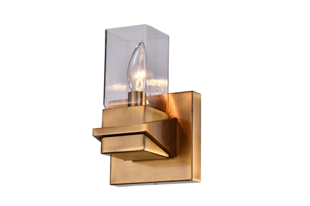 One Light Wall Sconce in Aged Brass - available from The Lighting Shoppe, trusted by Canadian homeowners