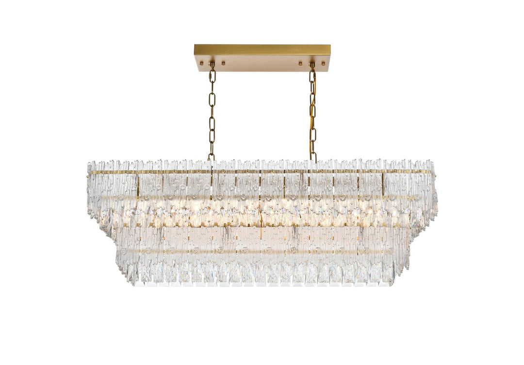 Elegant Lighting - 1780G37SG - Six Light Chandelier - Emilia - Satin Gold and Clear