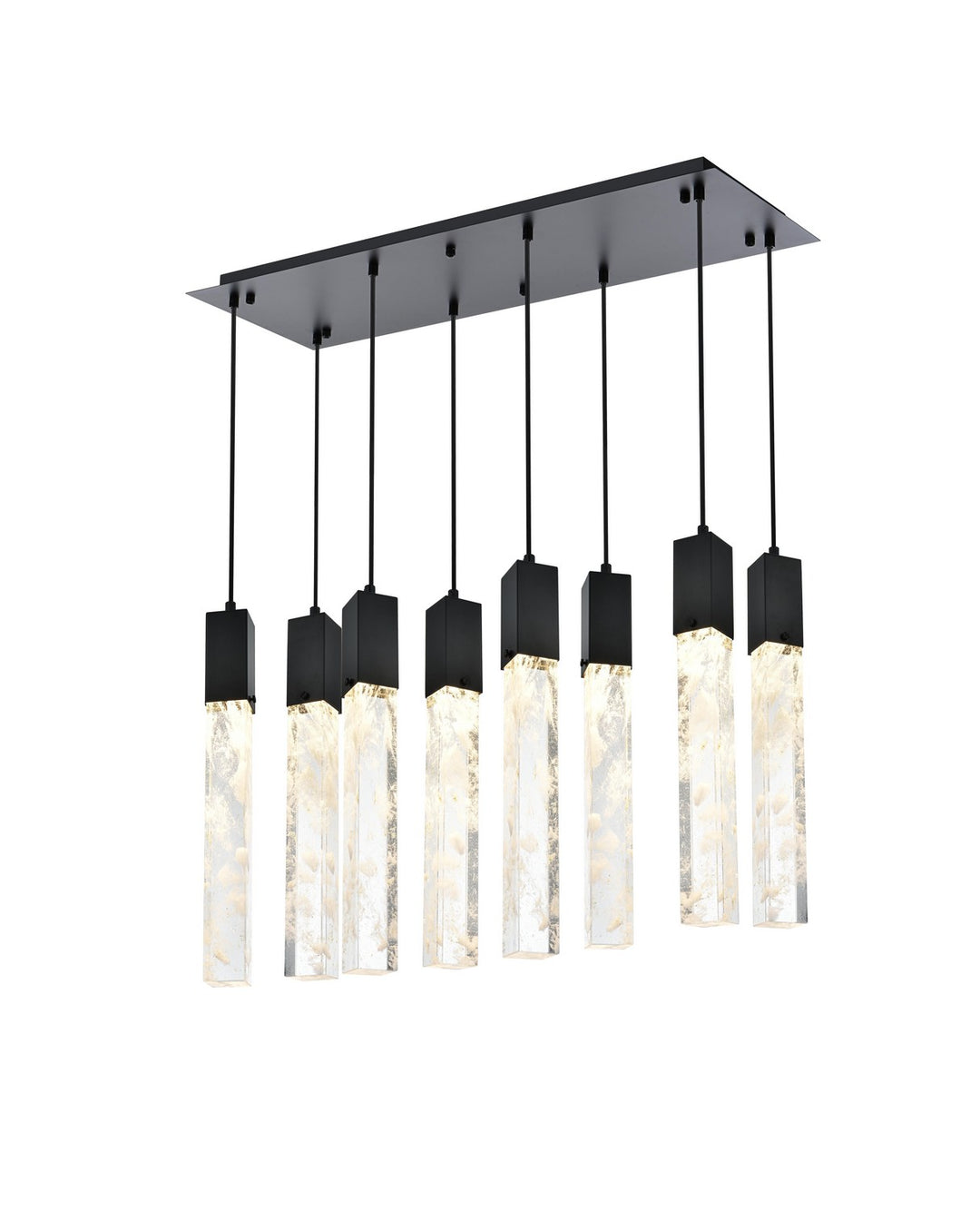 Elegant Lighting - 2088D36BK - Eight Light Pendant - Aurora - Black and Clear