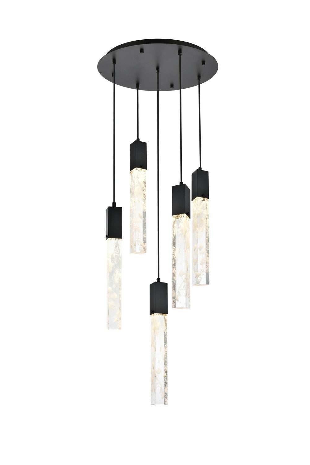 Elegant Lighting - 2089D20BK - Five Light Chandelier - Aurora - Black and Clear