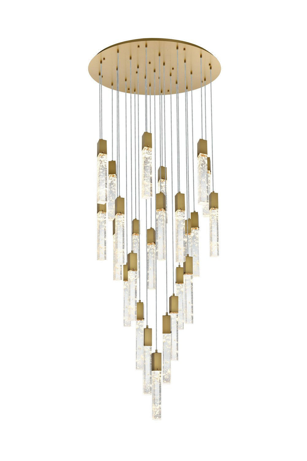Elegant Lighting - 2089G42SG - 25 Light Chandelier - Aurora - Satin Gold and Clear