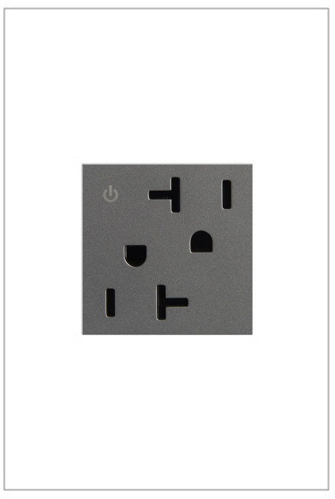 Adorne Dual Controlled Outlet in Magnesium - available from The Lighting Shoppe, trusted by Canadian homeowners