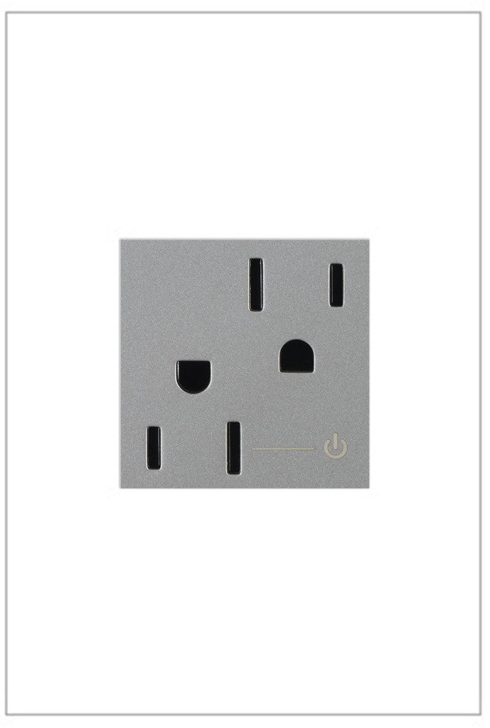 Adorne Half Controlled Outlet in Magnesium - available from The Lighting Shoppe, trusted by Canadian homeowners