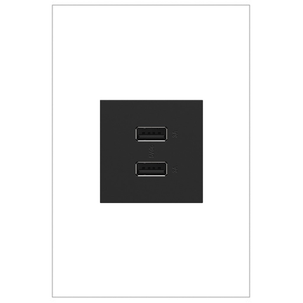 Outlets USB Type-A/A Outlet Module in Graphite - available from The Lighting Shoppe, trusted by Canadian homeowners