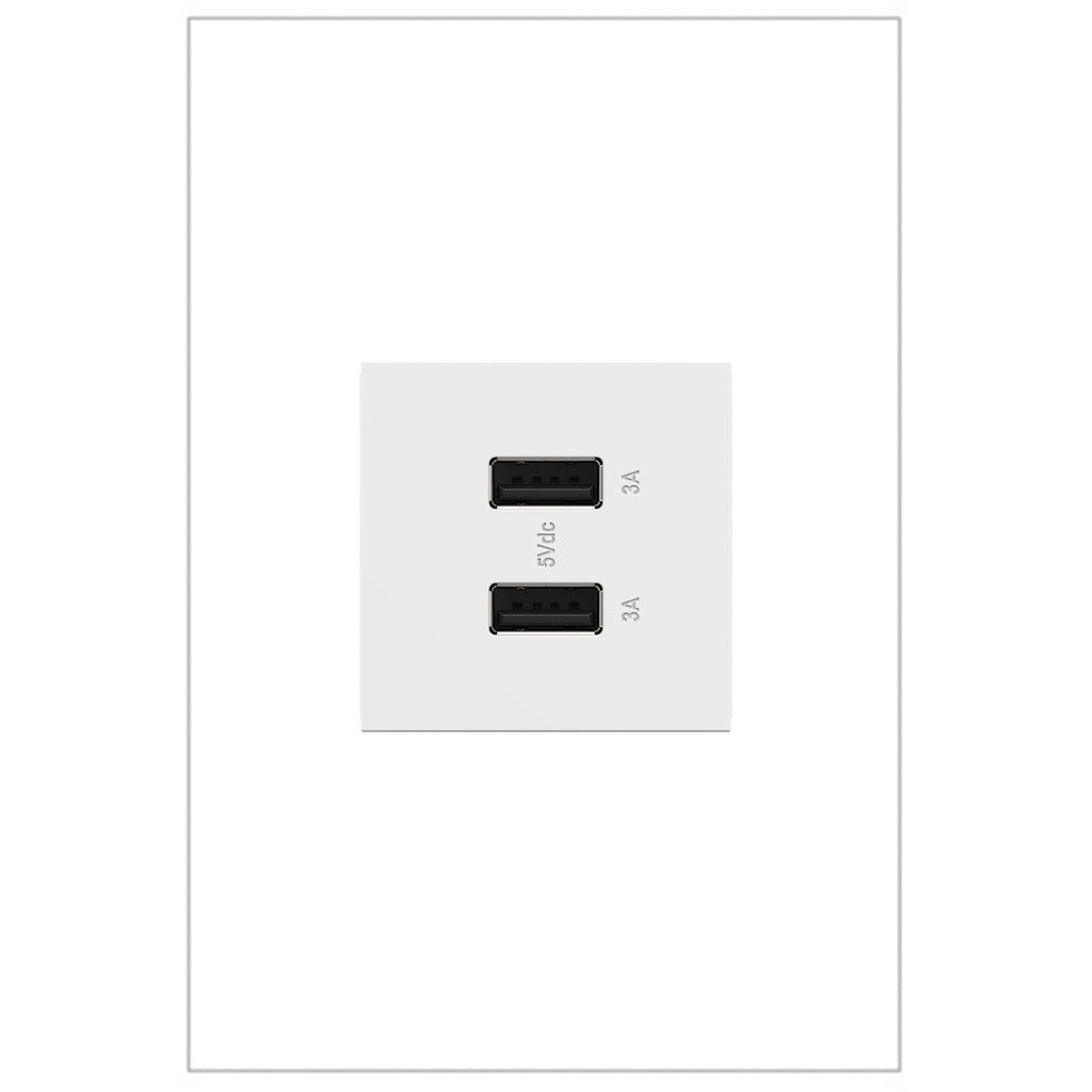 Outlets USB Type-A/A Outlet Module in White - available from The Lighting Shoppe, trusted by Canadian homeowners