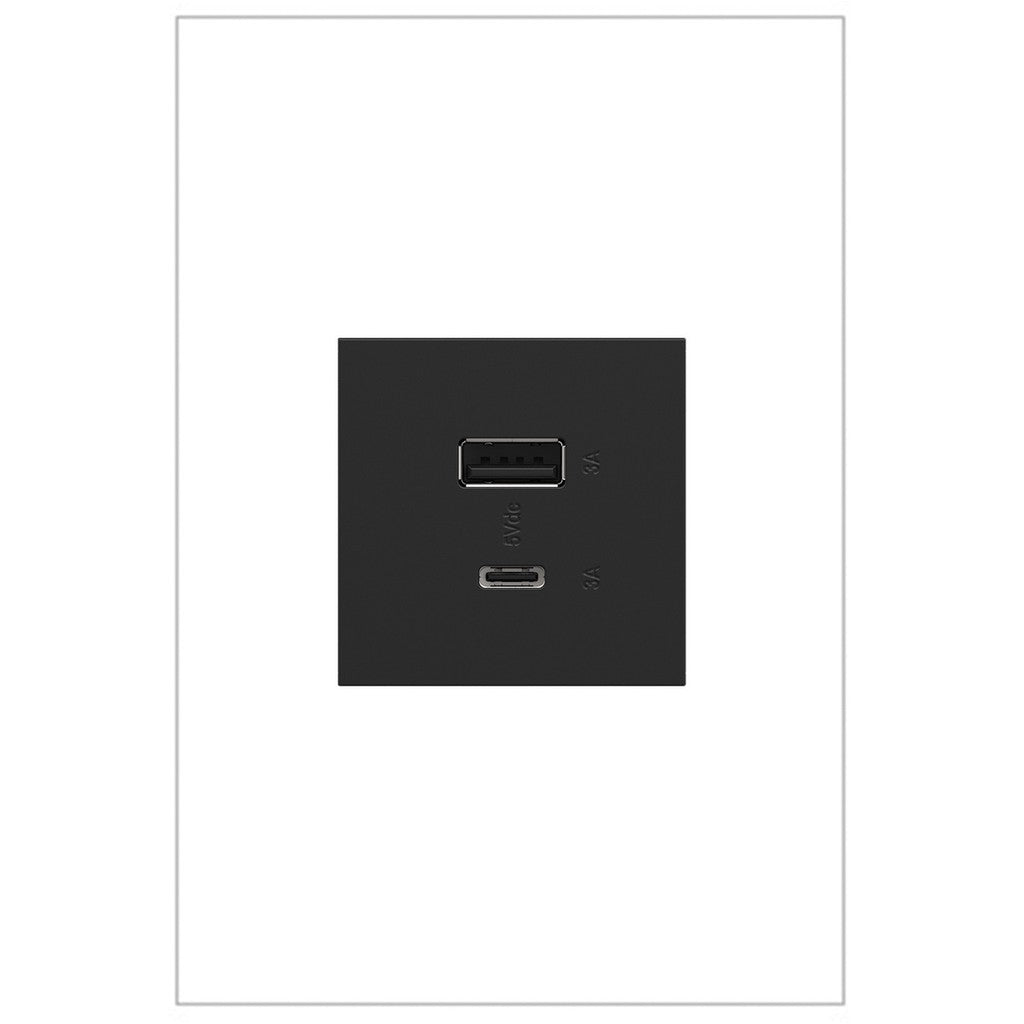 Outlets USB Type-A/C Outlet Module in Graphite - available from The Lighting Shoppe, trusted by Canadian homeowners