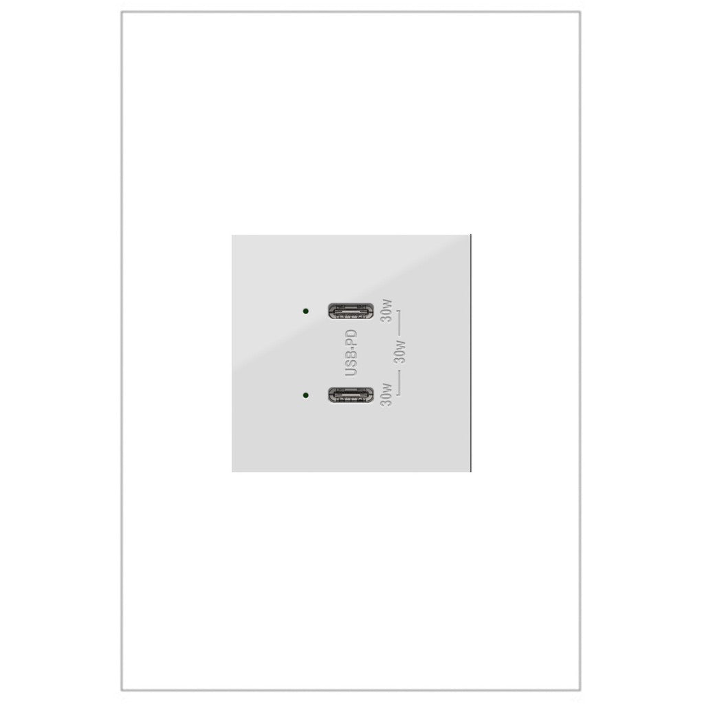 Plus Power Delivery USB Type-C/C Outlet Module in White - available from The Lighting Shoppe, trusted by Canadian homeowners