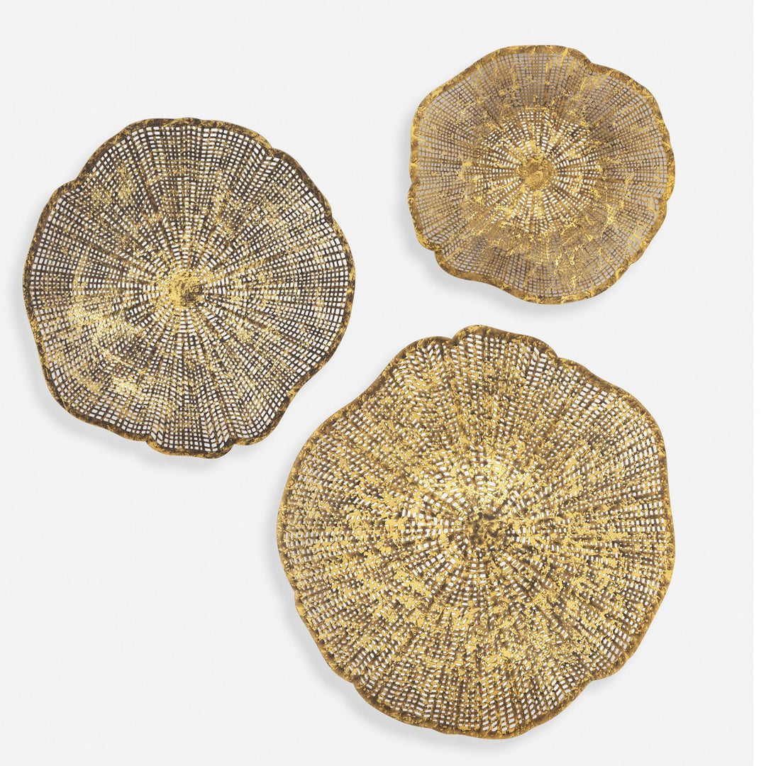 Radiance Wall Decor Set/3 in Gold With Natural - available from The Lighting Shoppe, trusted by Canadian homeowners