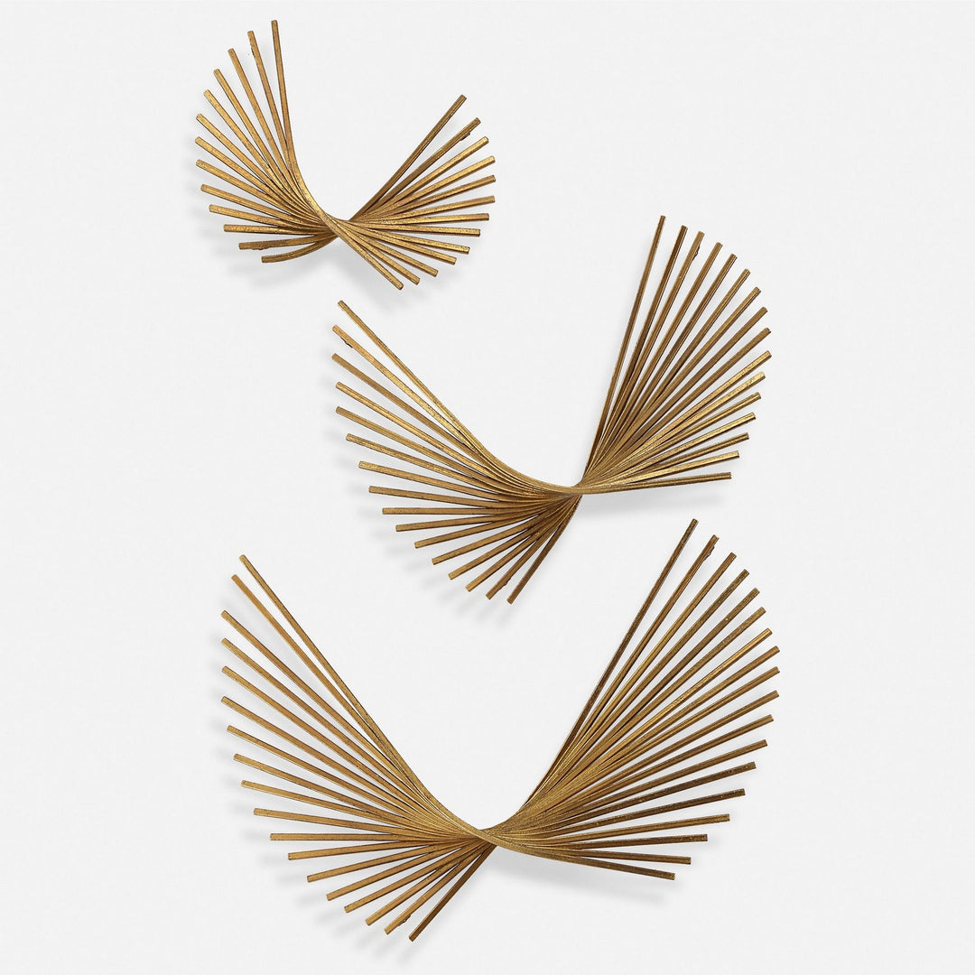 Coreograph Wall Decor Set/3 in Antique Gold Leaf - available from The Lighting Shoppe, trusted by Canadian homeowners