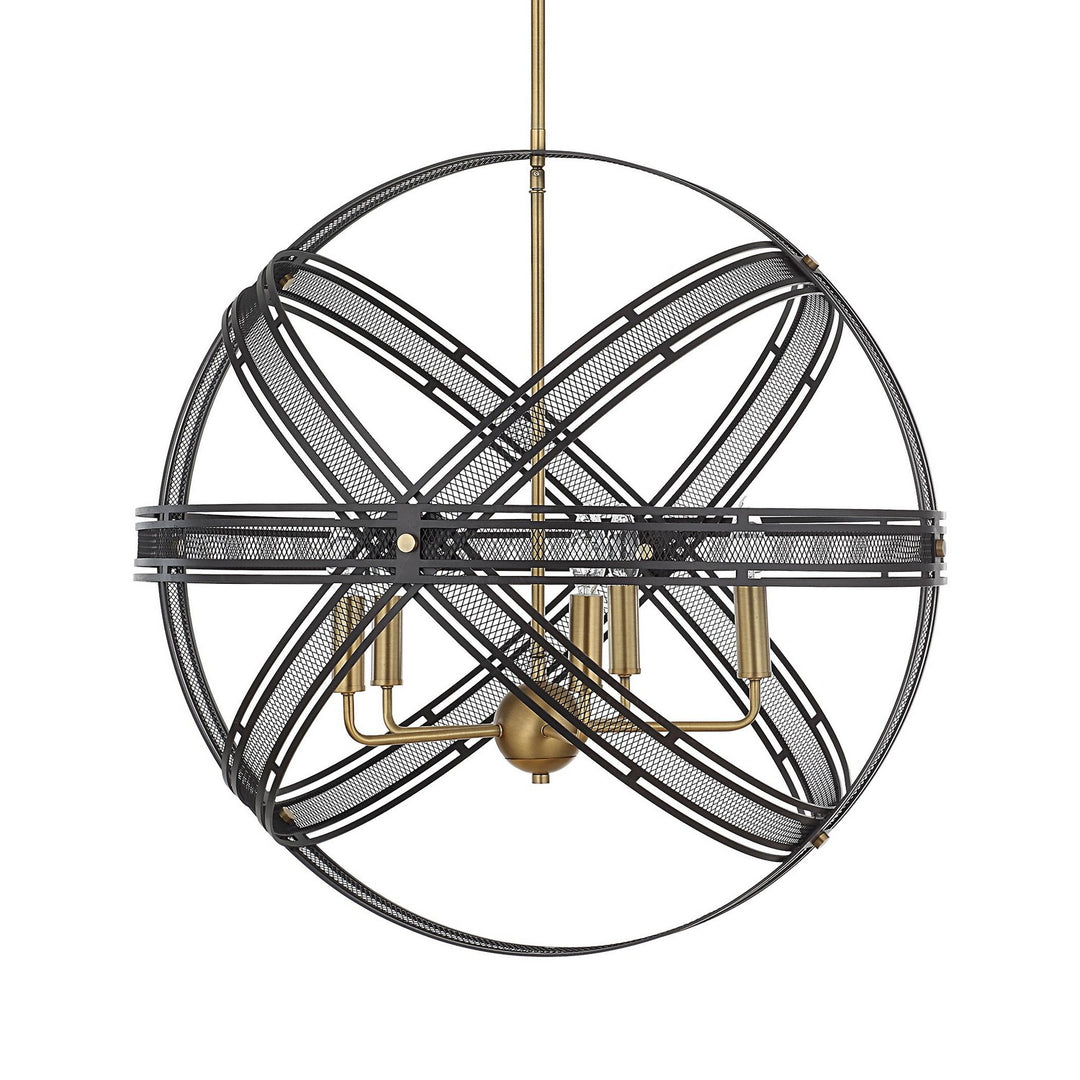 Spherical Five Light Pendant in Bronze And Antique Brass - available from The Lighting Shoppe, trusted by Canadian homeowners