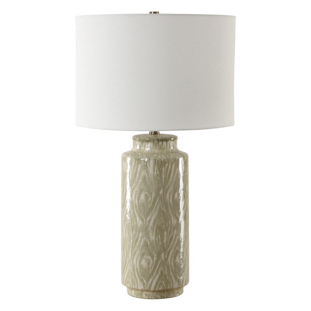 Laurel One Light Table Lamp in Organic Pattern In Soothing Cream And Sage - available from The Lighting Shoppe, trusted by Canadian homeowners