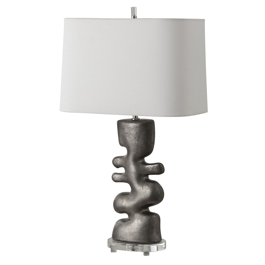 Free Flowing One Light Table Lamp in Tarnished Nickel - available from The Lighting Shoppe, trusted by Canadian homeowners