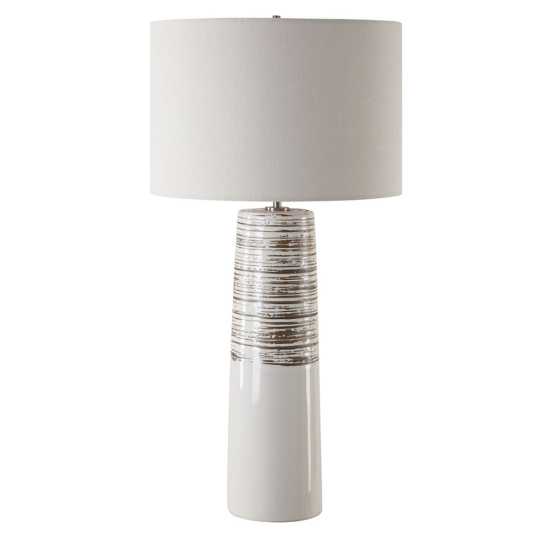 Haven One Light Table Lamp in Brushed Plated Nickel - available from The Lighting Shoppe, trusted by Canadian homeowners