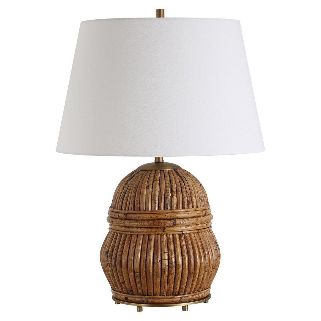 Reed One Light Table Lamp in Antique Brass - available from The Lighting Shoppe, trusted by Canadian homeowners