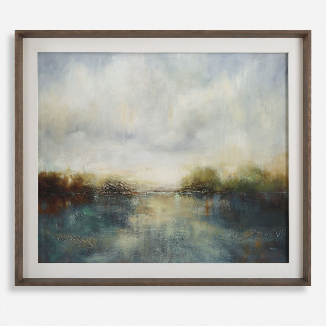Blue Reverie Framed Print in Aged Walnut - available from The Lighting Shoppe, trusted by Canadian homeowners