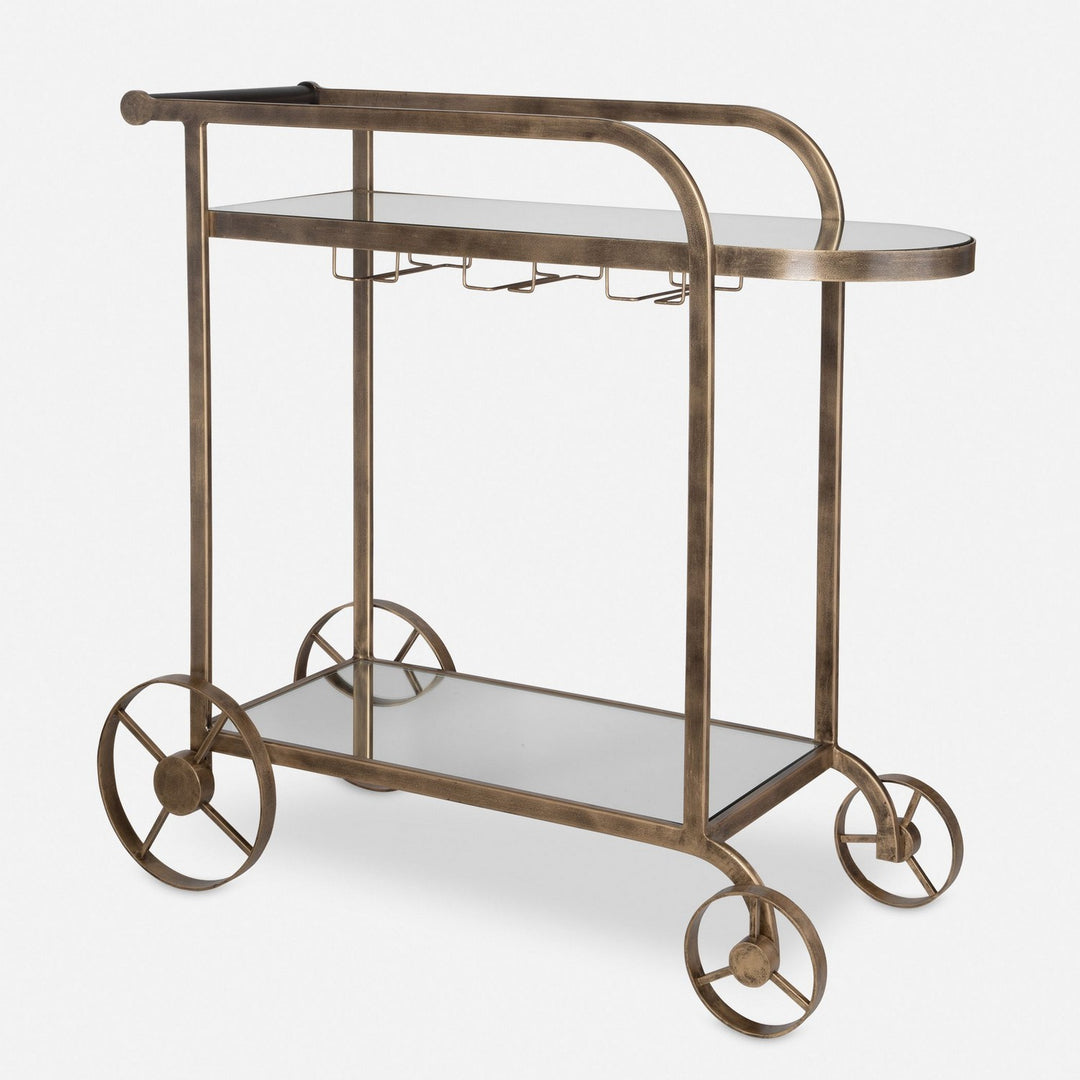 Carrinho Bar Cart in Antique Brass - available from The Lighting Shoppe, trusted by Canadian homeowners
