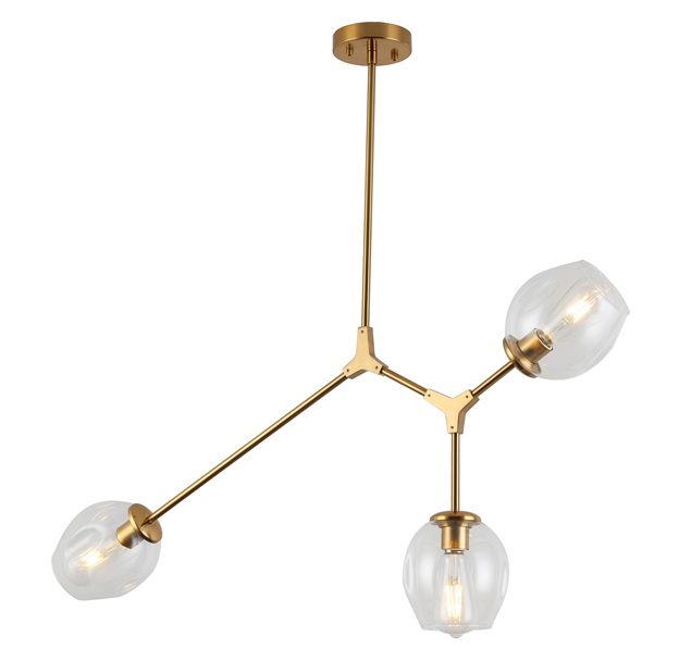 Ellen Three Light Chandelier in Aged Brass - available from The Lighting Shoppe, trusted by Canadian homeowners