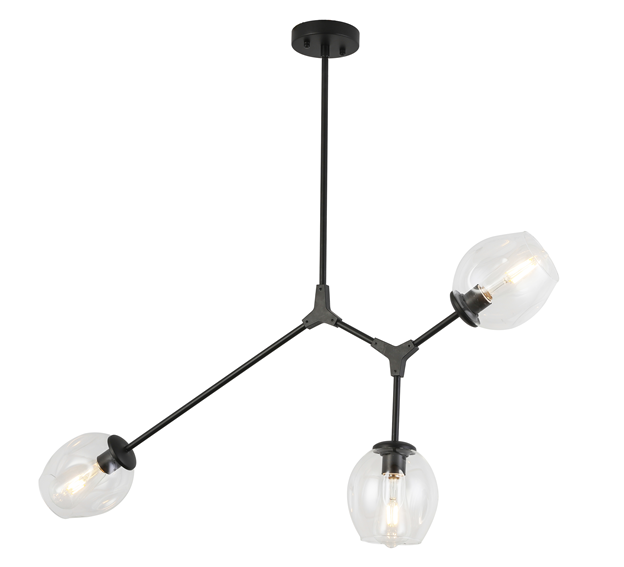 Ellen Three Light Chandelier in Black - available from The Lighting Shoppe, trusted by Canadian homeowners