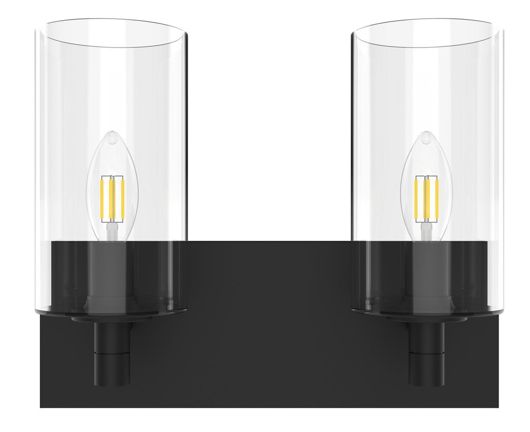 Two Light Vanity in Black - available from The Lighting Shoppe, trusted by Canadian homeowners