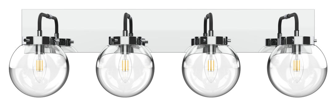 Bianca Four Light Vanity in Chrome/Black - available from The Lighting Shoppe, trusted by Canadian homeowners