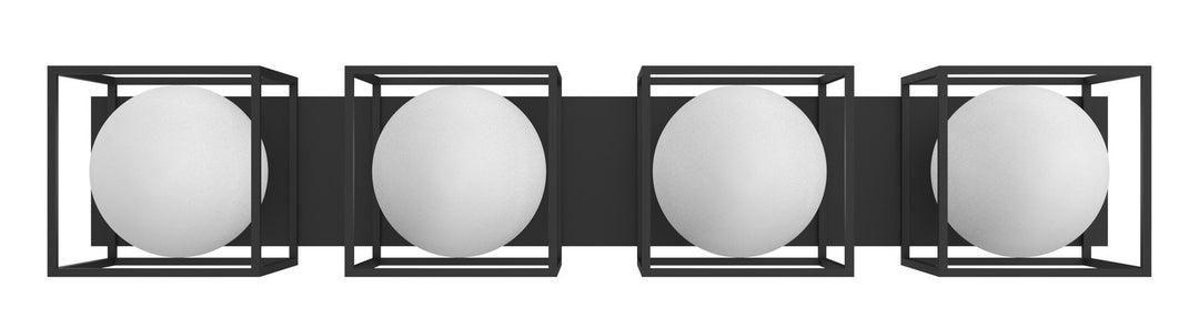 Luna Four Light Vanity in Black - available from The Lighting Shoppe, trusted by Canadian homeowners