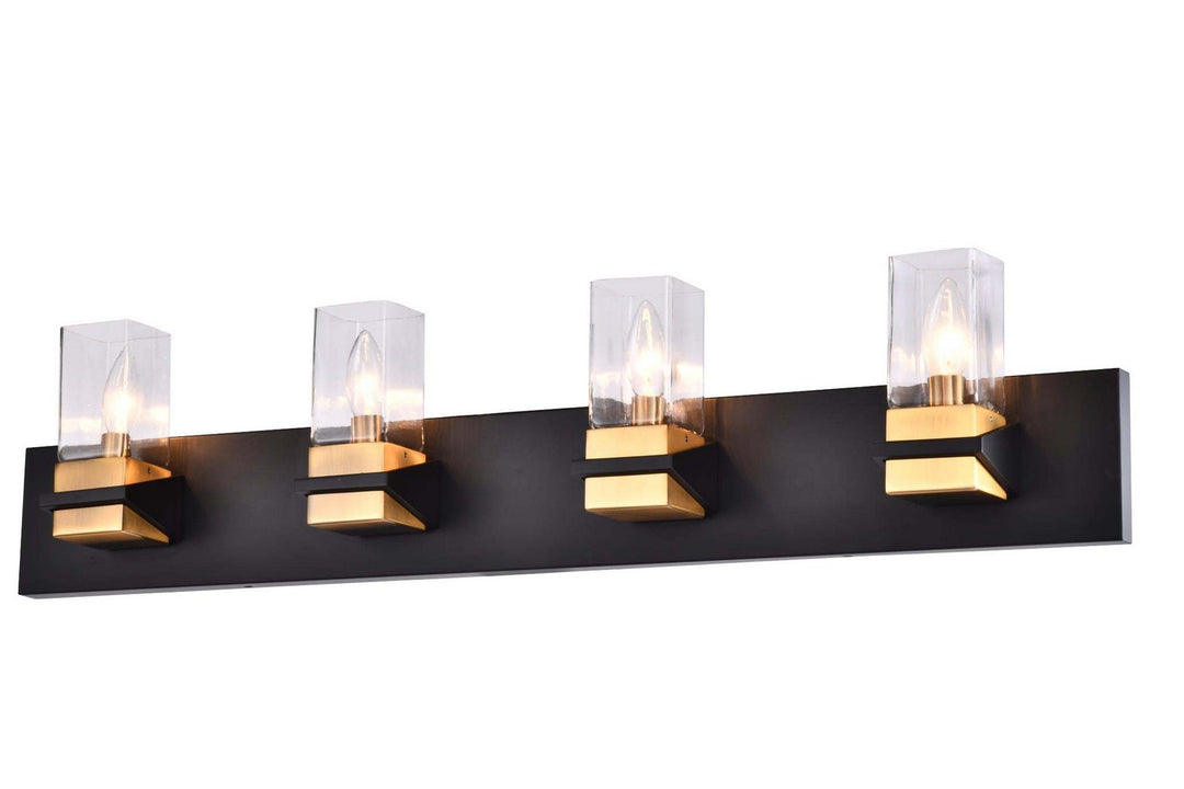 Four Light Vanity in Aged Brass/Black - available from The Lighting Shoppe, trusted by Canadian homeowners