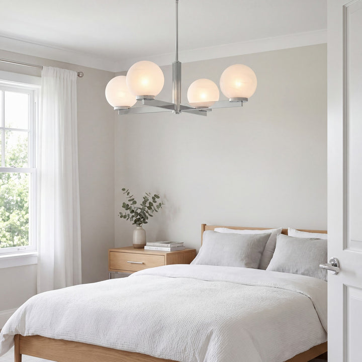 Meridian - M100123CH - Four Light Chandelier - Chrome