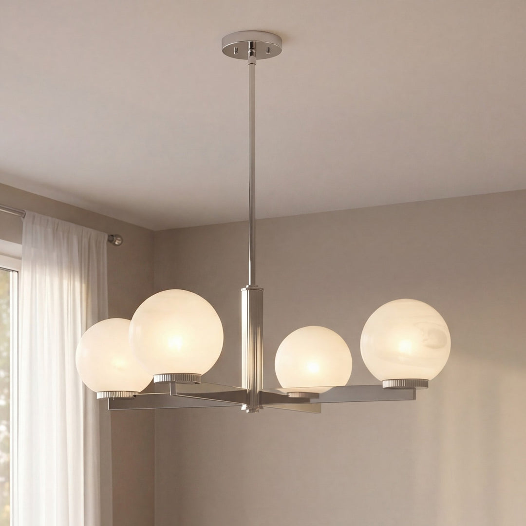 Meridian - M100123CH - Four Light Chandelier - Chrome