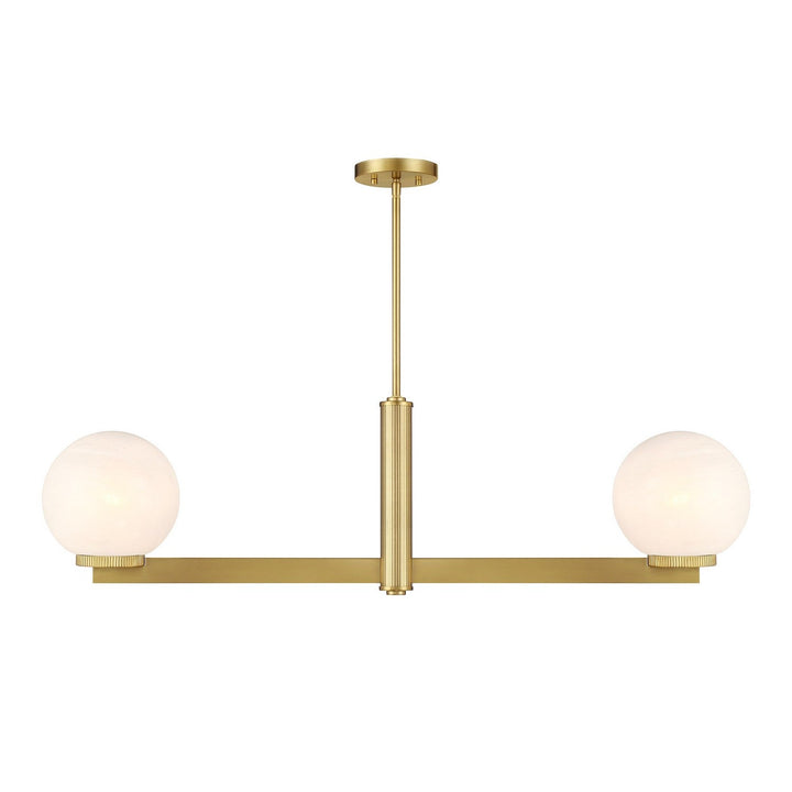 Meridian - M100124NB - Two Light Linear Chandelier - Natural Brass
