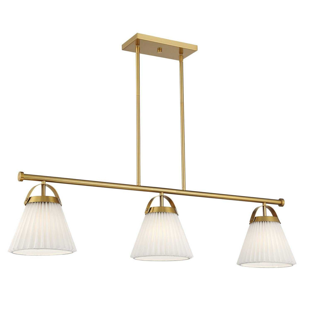 Meridian - M100125NB - Three Light Linear Chandelier - Natural Brass
