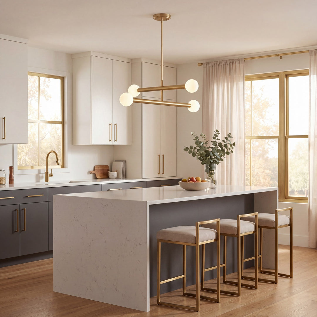 Meridian - M100133NB - LED Chandelier - Natural Brass