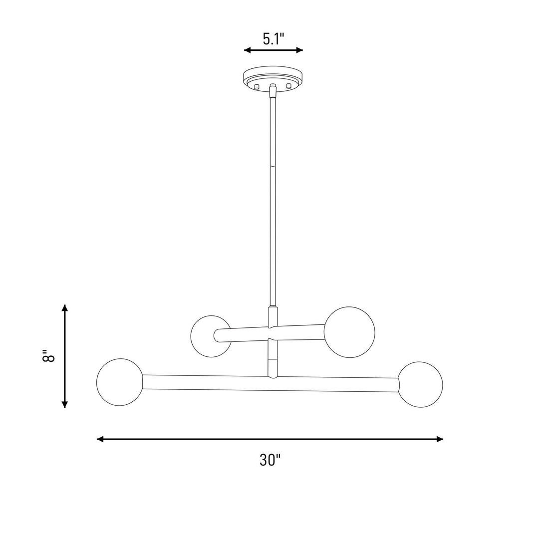Meridian - M100133NB - LED Chandelier - Natural Brass