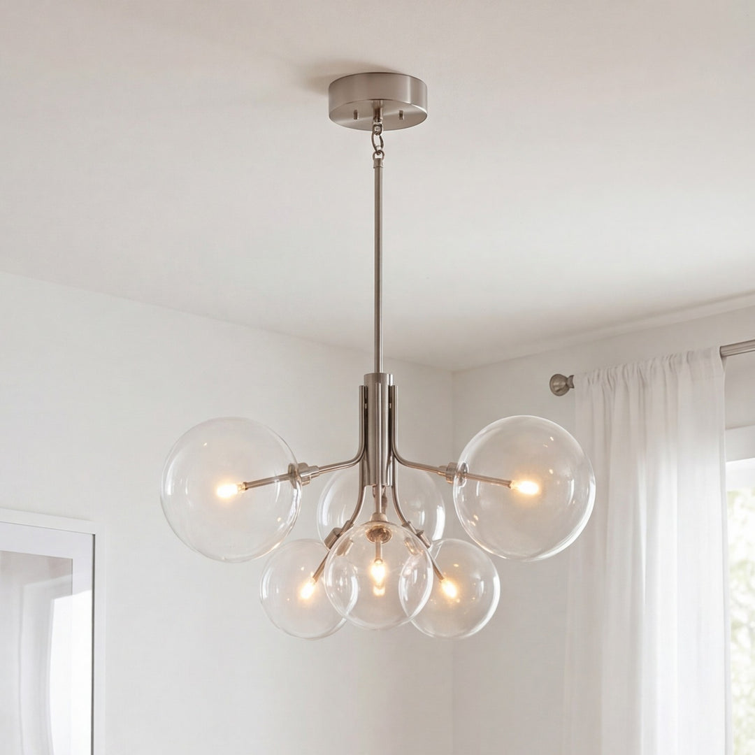 Meridian - M100135BN - LED Chandelier - Brushed Nickel