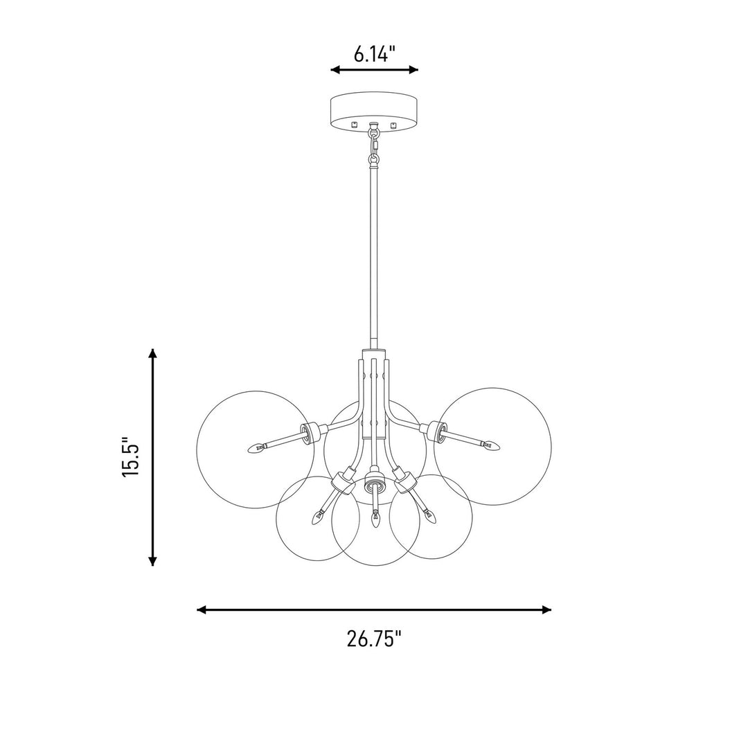 Meridian - M100135BN - LED Chandelier - Brushed Nickel