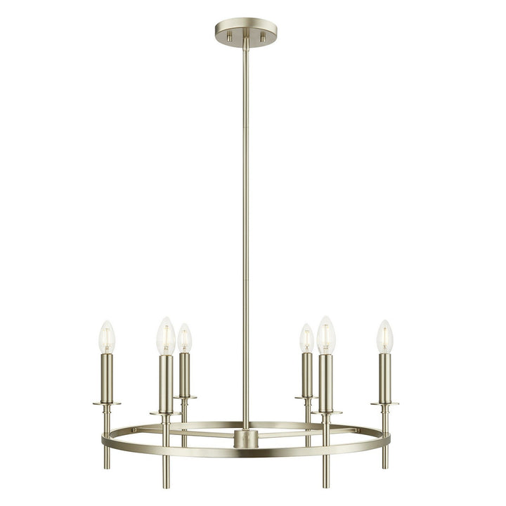 Meridian - M100140BN - Six Light Chandelier - Brushed Nickel