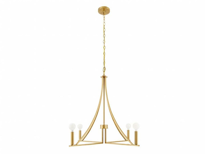 Meridian - M100141NB - Four Light Chandelier - Natural Brass