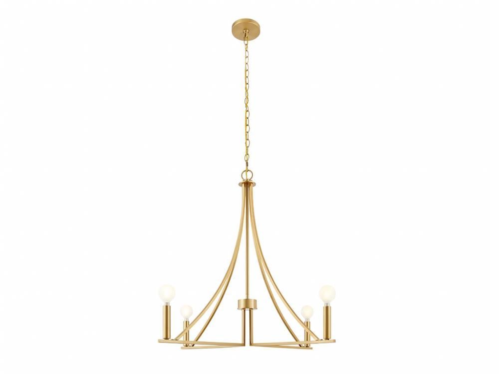 Meridian - M100141NB - Four Light Chandelier - Natural Brass